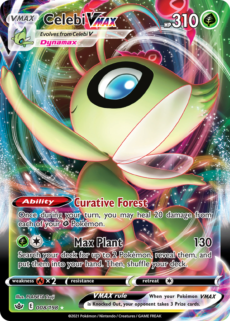 Pokémonkaart 008/198 - Celebi VMAX - Chilling Reign - [Rare Holo VMAX]