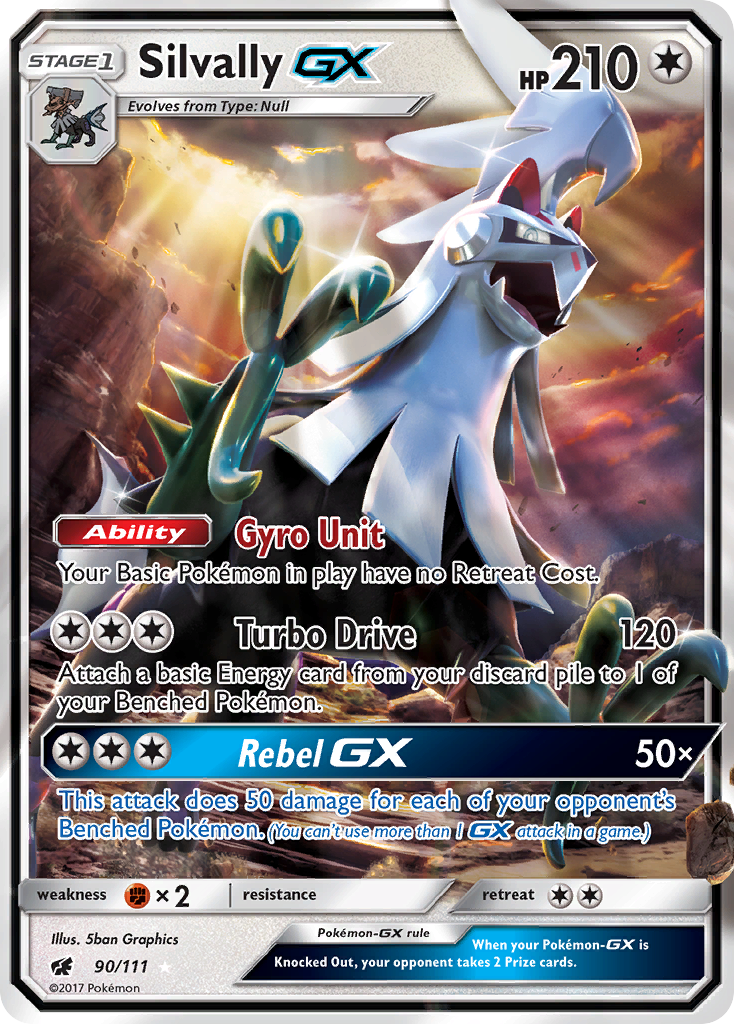 Pokémonkaart 090/111 - Silvally-GX - Crimson Invasion - [Rare Holo GX]