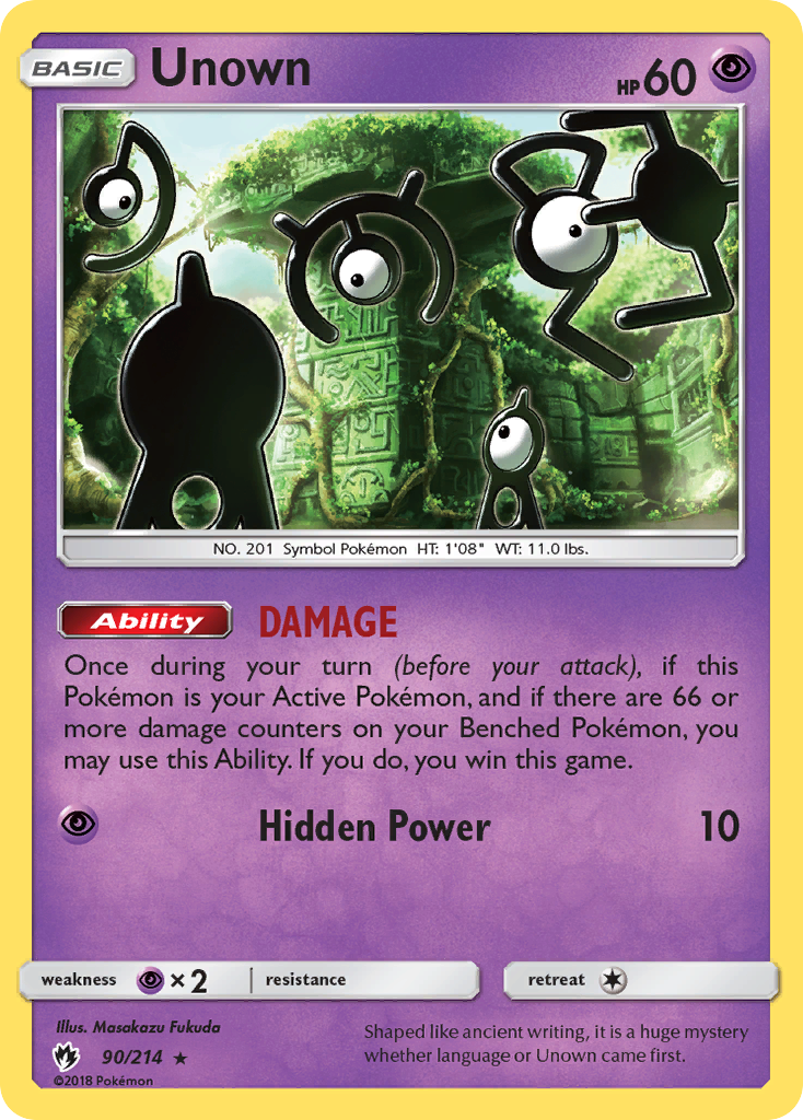 Pokémonkaart 090/214 - Unown - Lost Thunder - [Rare]