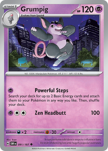 091/197 - Grumpig - [Uncommon] - Reverse Holo