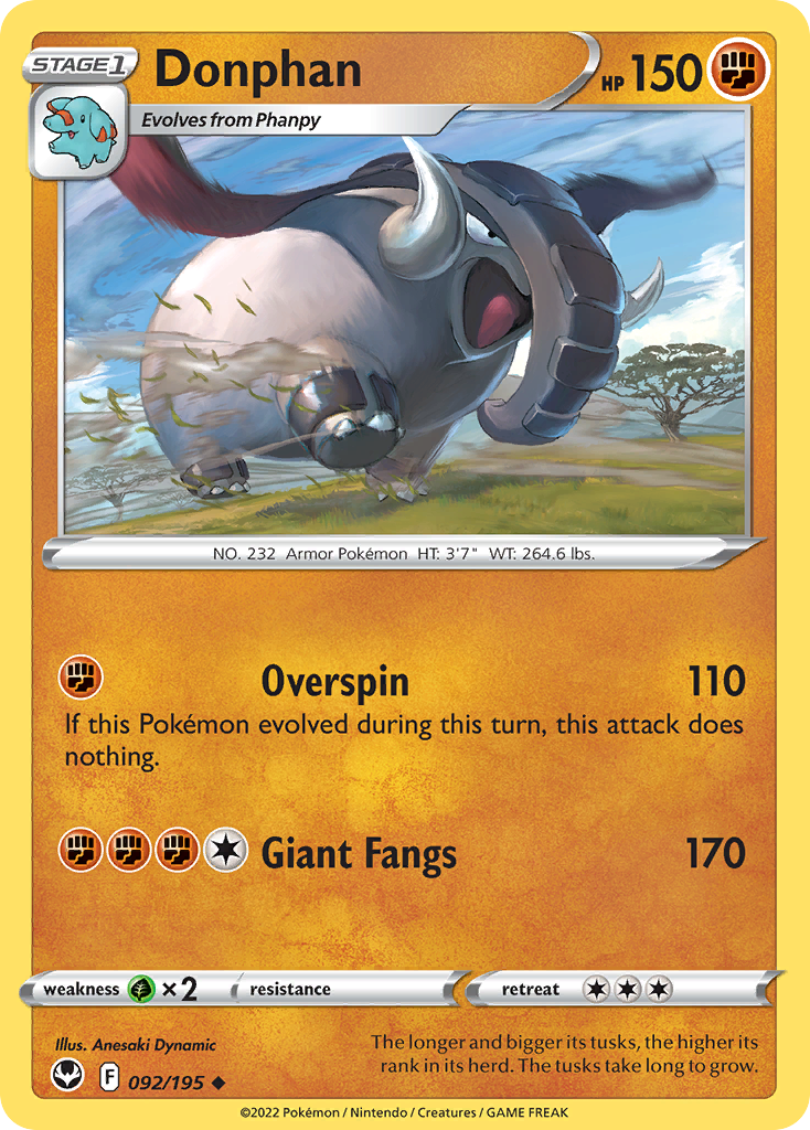 092/195 - Donphan - [Uncommon] - Reverse Holo