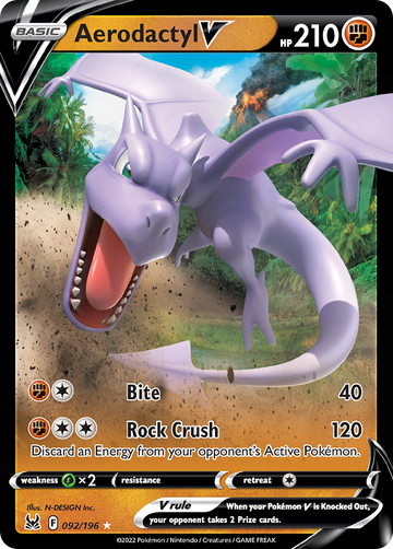 092/196 - Aerodactyl V - [Rare Holo V]