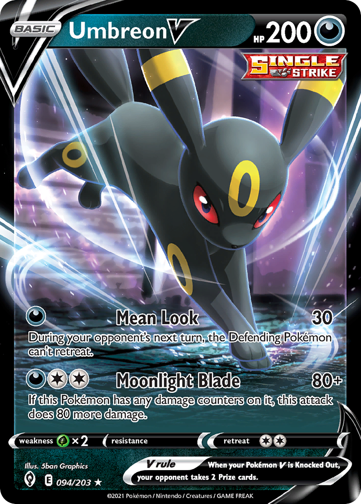 Pokémonkaart 094/203 - Umbreon V - Evolving Skies - [Rare Holo V]