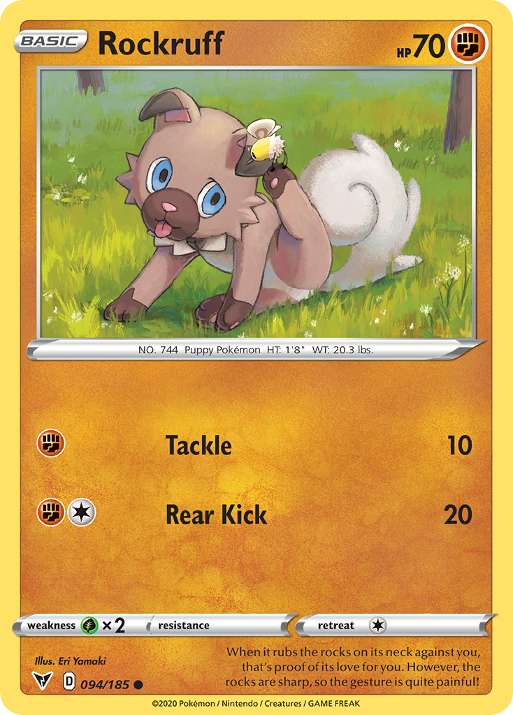 Pokémonkaart 094/185 - Rockruff - Vivid Voltage - [Common]