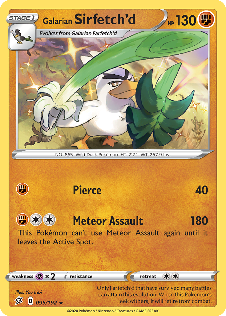 Pokémonkaart 095/192 - Galarian Sirfetch'd - Rebel Clash - [Rare Holo]