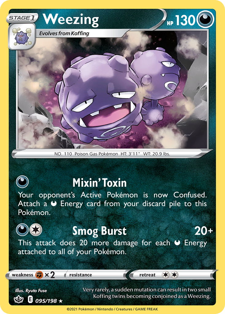 Pokémonkaart 095/198 - Weezing - Chilling Reign - [Rare]