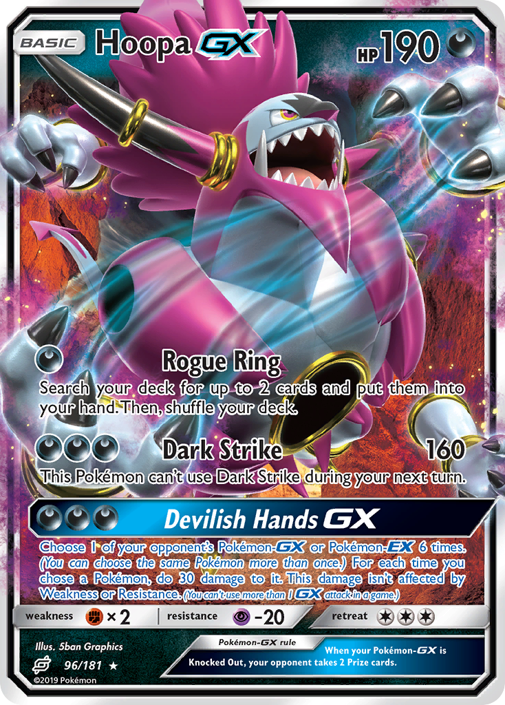 Pokémonkaart 096/181 - Hoopa-GX - Team Up - [Rare Holo GX]