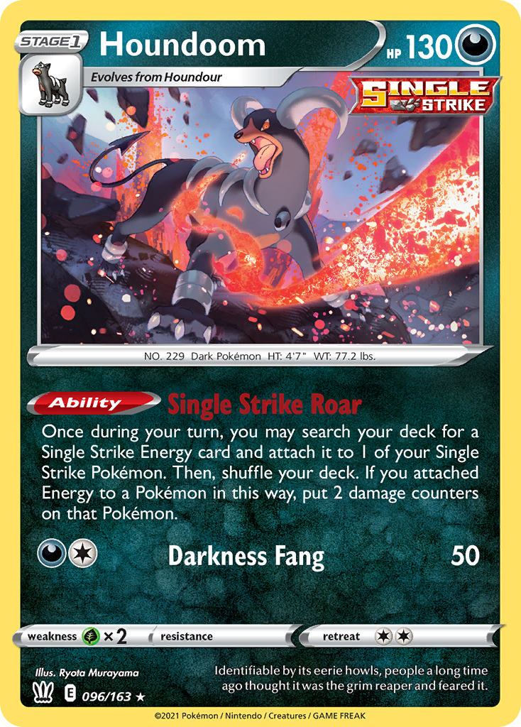 Pokémonkaart 096/163 - Houndoom - Battle Styles - [Rare Holo]