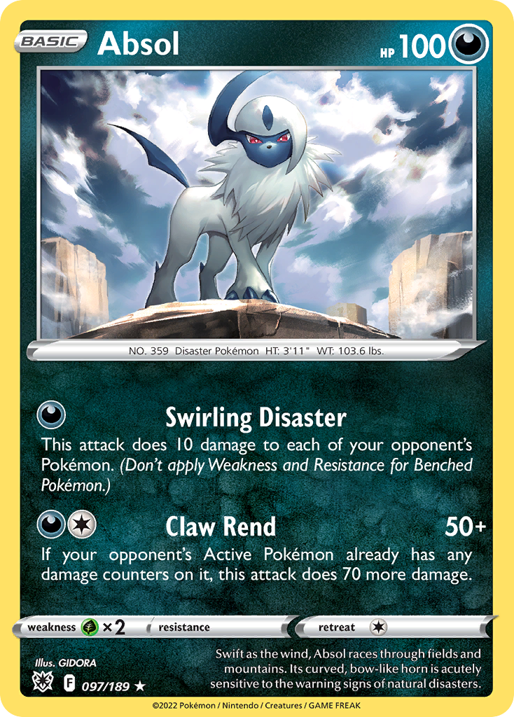097/189 - Absol - Reverse Holo - [Rare Holo]