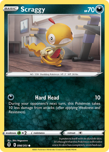 098/203 - Scraggy - Reverse Holo - [Common]