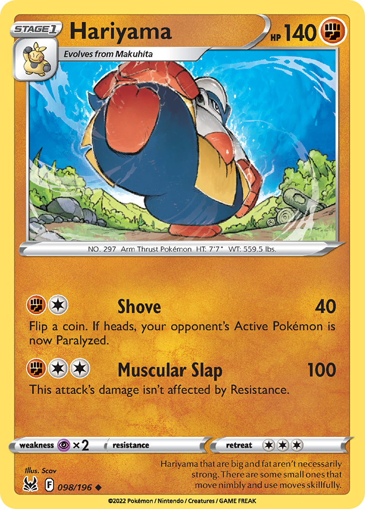 098/196 - Hariyama - Reverse Holo - [Uncommon]