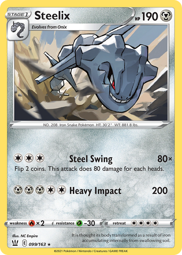 Pokémonkaart 099/163 - Steelix - Battle Styles - [Rare Holo]