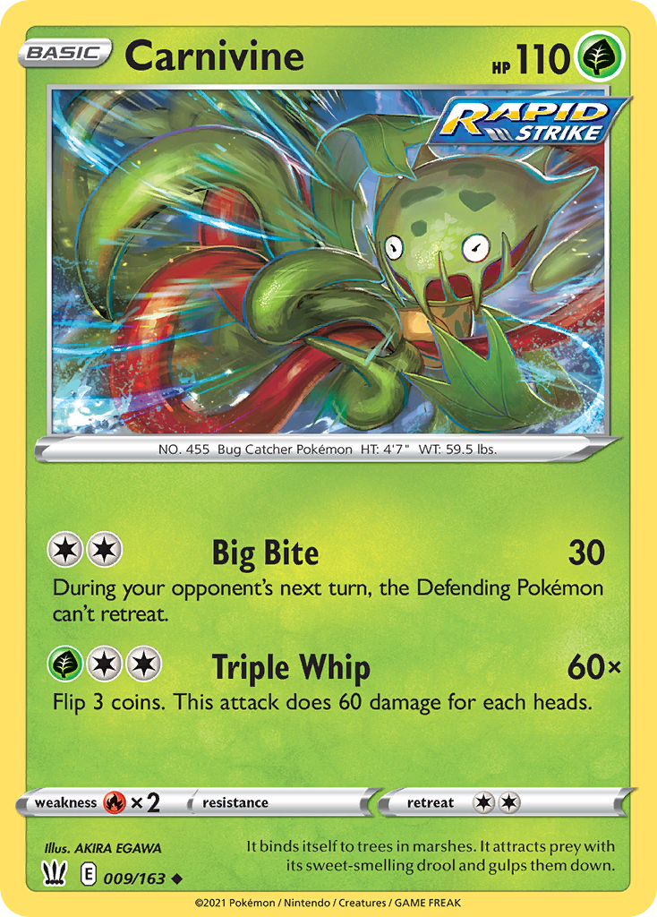 Pokémonkaart 009/163 - Carnivine - Battle Styles - [Uncommon]