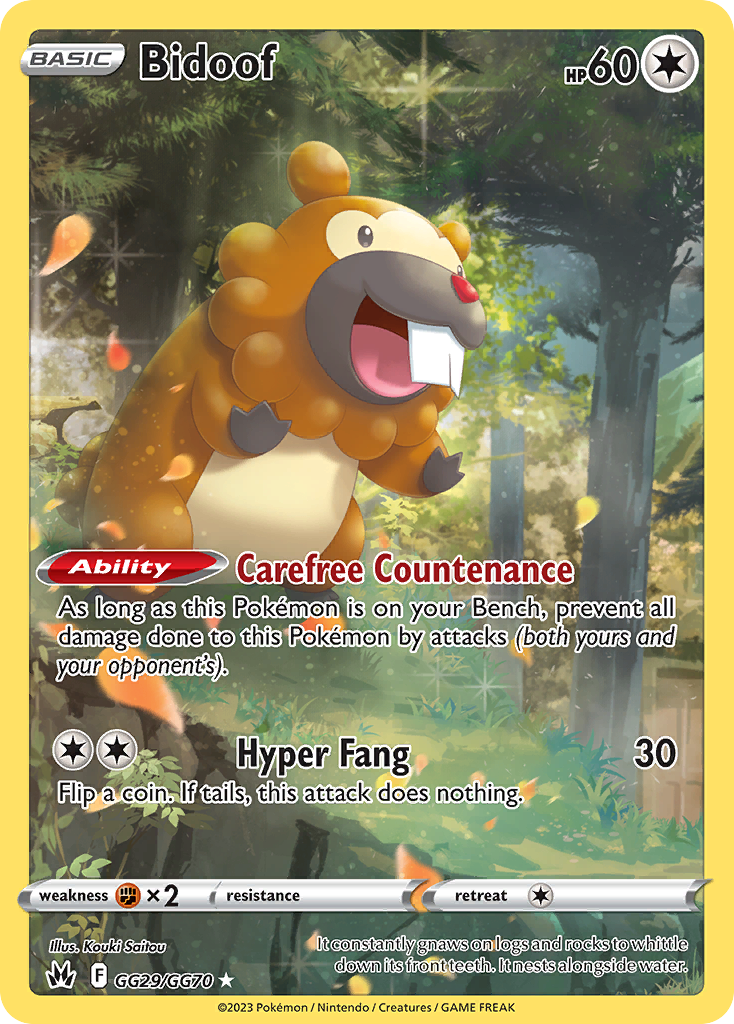 GG29/GG70 - Bidoof - [Trainer Gallery Rare Holo]