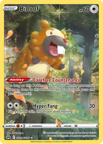 GG29/GG70 - Bidoof - [Trainer Gallery Rare Holo]