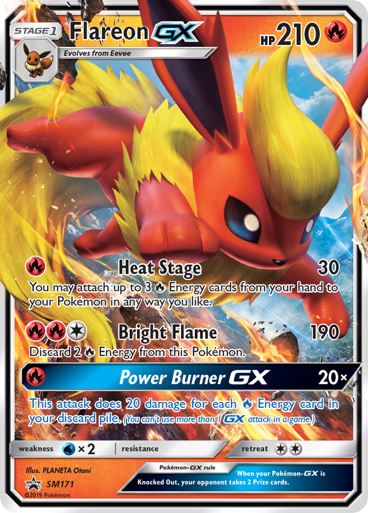 Pokémonkaart SM171 - Flareon-GX - SM Black Star Promos - [Promo]