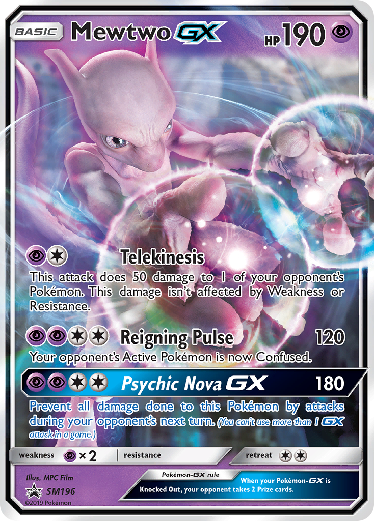 Pokémonkaart SM196 - Mewtwo-GX - SM Black Star Promos - [Promo]