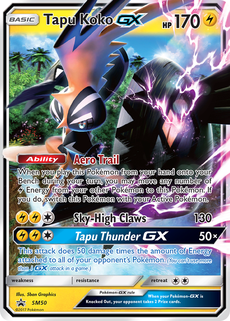 Pokémonkaart SM50 - Tapu Koko-GX - SM Black Star Promos - [Promo]