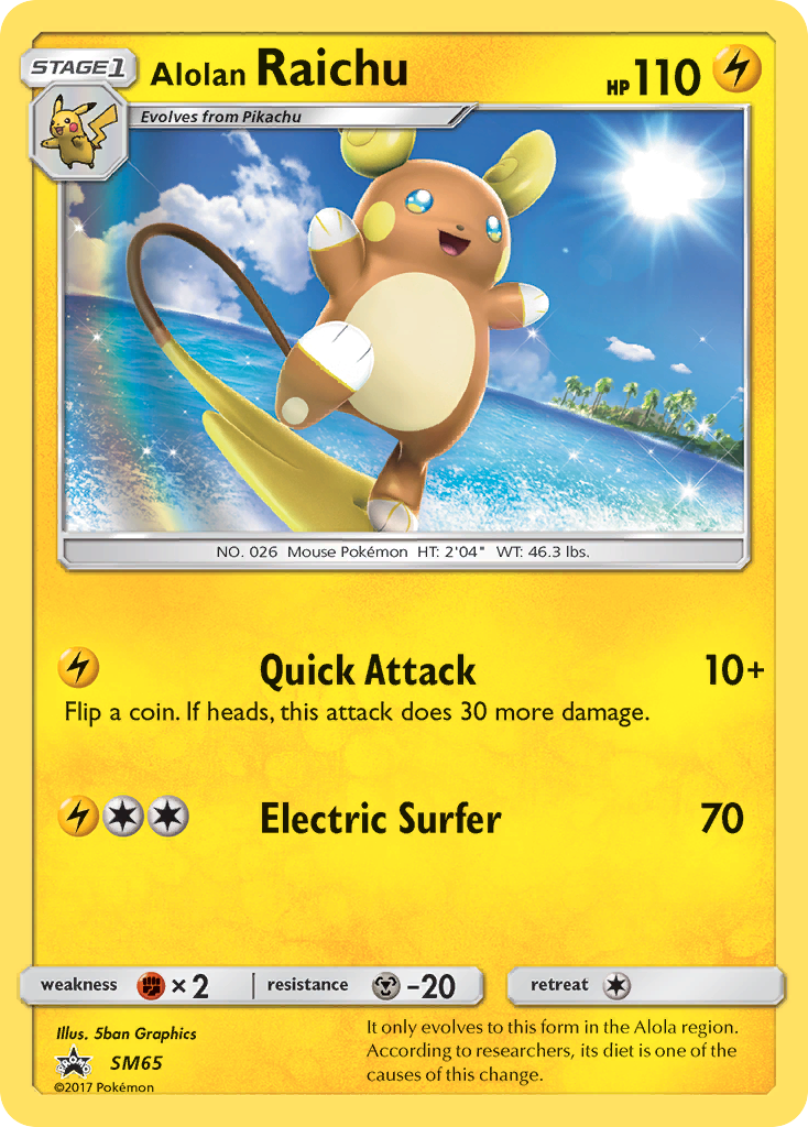 Pokémonkaart SM65 - Alolan Raichu - SM Black Star Promos - [Promo]