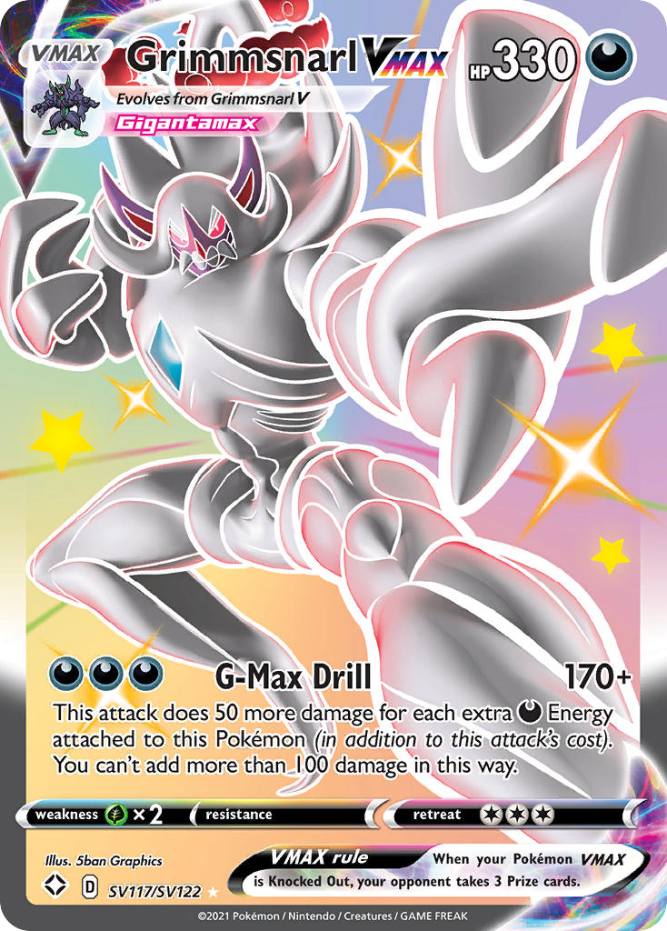 Pokémonkaart SV117/SV122 - Grimmsnarl VMAX - Shiny Vault - [Rare Holo VMAX]