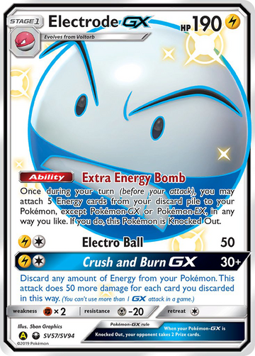 Pokémonkaart SV57/V94 - Electrode-GX - Shiny Vault - [Rare Shiny GX]