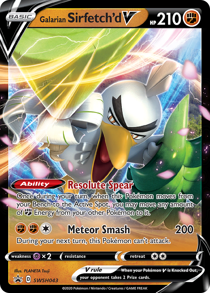 Pokémonkaart SWSH043 - Galarian Sirfetch'd V - SWSH Black Star Promos - [Promo]