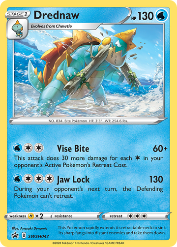 Pokémonkaart SWSH047 - Drednaw - SWSH Black Star Promos - [Promo]