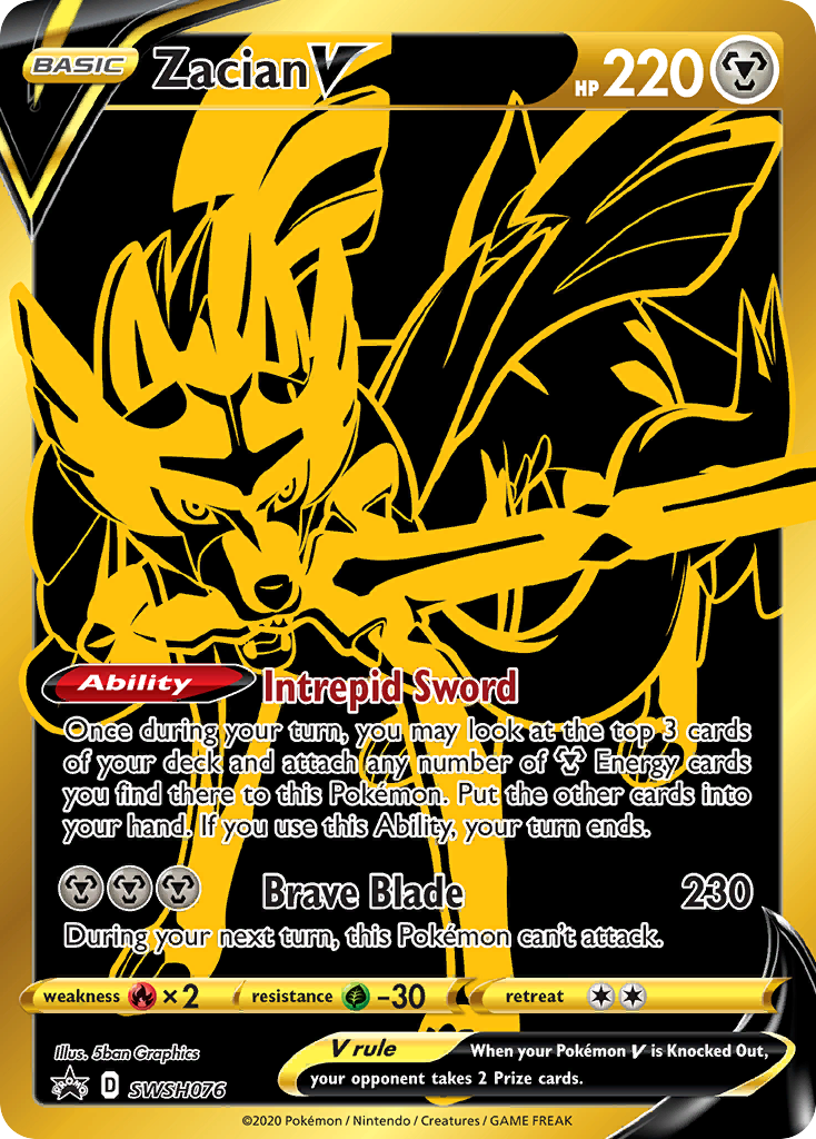 Pokémonkaart SWSH076 - Zacian V - SWSH Black Star Promos - [Promo]