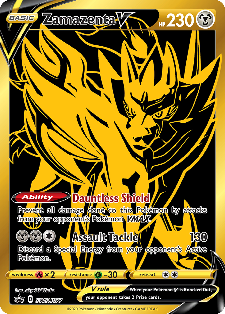 Pokémonkaart SWSH077 - Zamazenta V - SWSH Black Star Promos - [Promo]