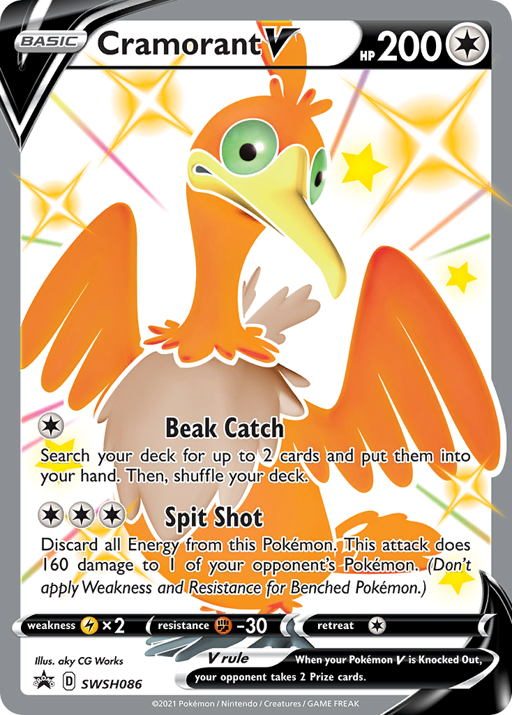 Pokémonkaart SWSH086 - Cramorant V - SWSH Black Star Promos - [Promo]