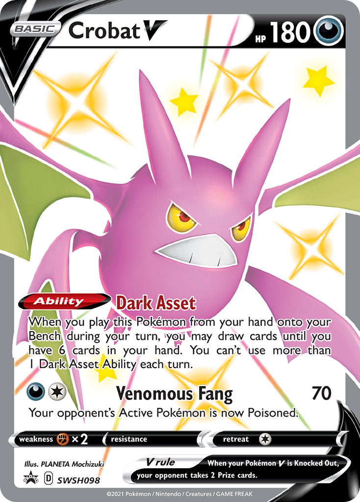 Pokémonkaart SWSH098 - Crobat V - SWSH Black Star Promos - [Promo]