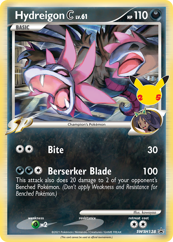 Pokémonkaart SWSH138 - Hydreigon C - SWSH Black Star Promos - [Promo]