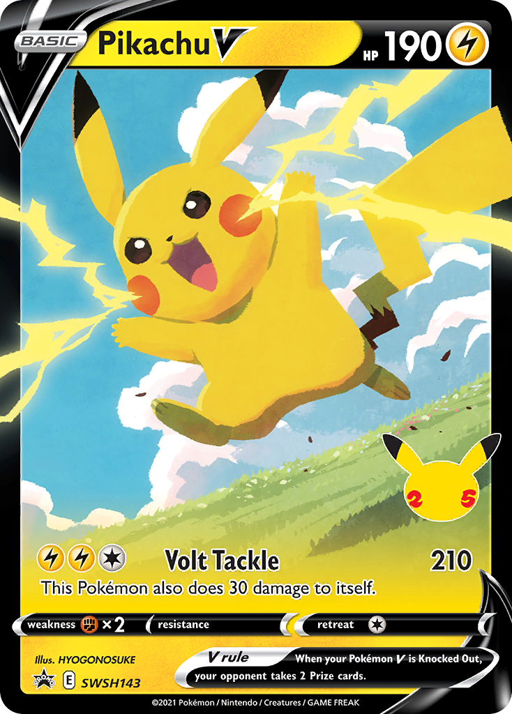 Pokémonkaart SWSH143 - Pikachu V - SWSH Black Star Promos - [Promo]