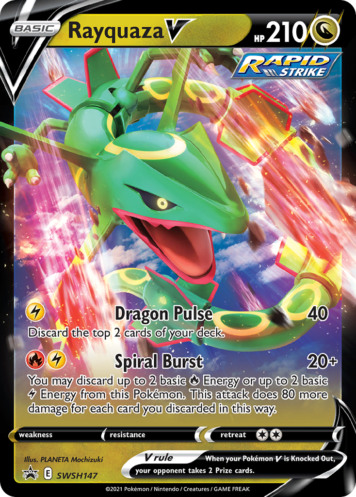 Pokémonkaart SWSH147 - Rayquaza V - SWSH Black Star Promos - [Promo]