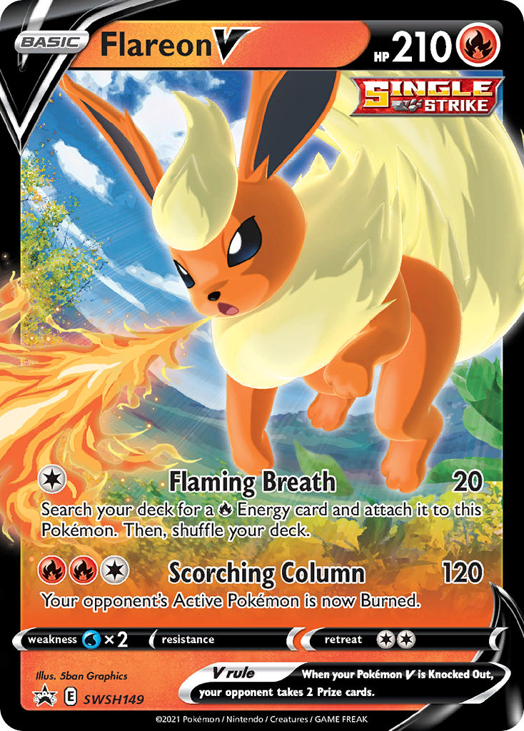 Pokémonkaart SWSH149 - Flareon V - SWSH Black Star Promos - [Promo]